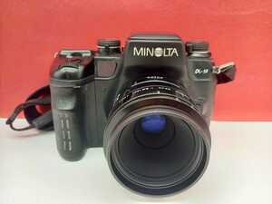 ■ MINOLTA α-9 フィルム一眼レフカメラ ボディ AF MACRO 50mm F2.8 レンズ 動作確認済 シャッターOK ミノルタ