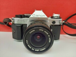 ■ Canon AE-1 PROGRAM ボディ FD 24mm F2.8 レンズ 一眼レフ フィルムカメラ 動作確認済 シャッター、露出計OK キャノン