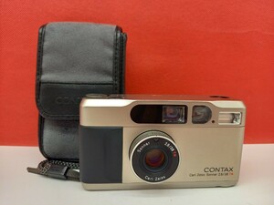 ■ CONTAX T2 コンパクトフィルムカメラ Carl Zeiss Sonnar 2.8/38 T* 動作確認済 シャッター、フラッシュOK コンタックス 