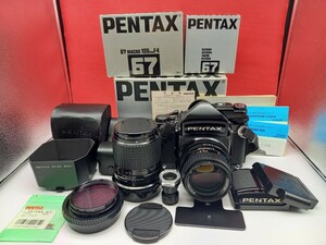 ■防湿庫保管品 PENTAX 67 TTLファインダー PENTAX 67 2.4/105 4/135 レンズ 中判フィルムカメラ 動作確認済 現状品 付属品 ペンタックス 