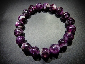 高級天然水晶　ＢＤ4271　紫祖母晶（パープルマイカ の一種）　極上級美品 10mm