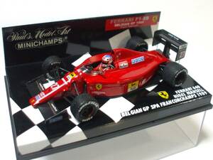 レインタイヤ★フェラーリ 640 マンセル フィギュア.PMAケース.デカール全貼替 ベルギーGP F1-89 Marlboro★Hashette 1/43