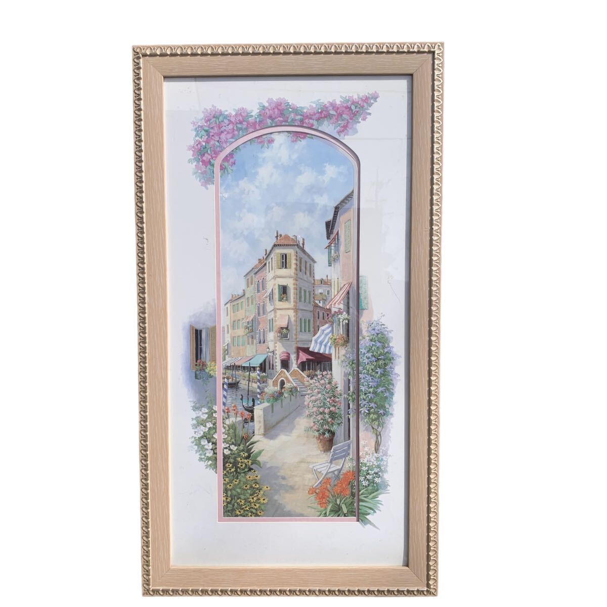 ★Pita Motz Venice S Landscape Painting Interior Framed Painting that pops out of the frame Framed painting Wall hanging Used item Management J631, Painting, Oil painting, Nature, Landscape painting