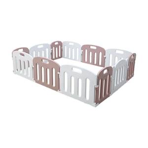 *OKUMA playpen baby fence baby gate 200×180cm pink & white high type easy assembly secondhand goods control J706