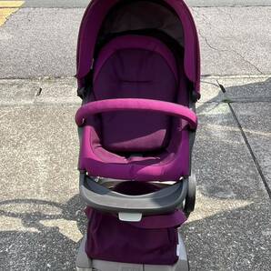 ★STOKKE ストッケ エクスプローリー パープル ベビーカー 4輪バギー 北欧 取り外し可能 生後6ヶ月から 傷有り 中古品 管理J701の画像2