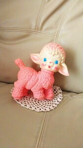 Пасха Редка Америка VTG Sun Rubber Rink Pink Lamb мягкая виниловая фигура Narsary Puppet Sun Резиновая резина Taston Retro Toy