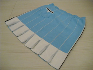 ●アルチビオ　archivio　ブルー　ニット裾プリーツスカート