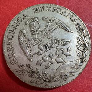 古錢 メキシコ 1875年  コイン 003 大型銀貨 貿易銀 重さ26.6gの画像2