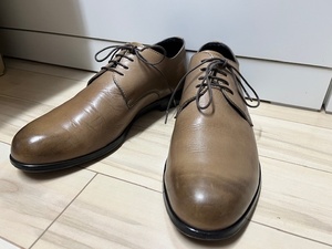 PADRONE プレーントゥ革靴 カーキ size41　パドローネ 26.5cm MADE IN JAPAN　USED