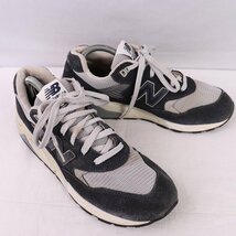 580 ニューバランス 26.5cm/new balance 紺 ネイビー 灰 グレー オフホワイト 中古 古着 メンズスニーカー yy2885_画像6