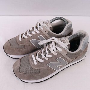 574 ニューバランス 25.0cm/new balance 灰 グレー 銀 シルバー 白 ホワイト 中古 古着 スニーカー メンズ スニーカー yy2930