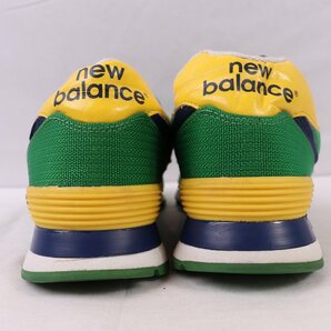 574 ニューバランス 27.0cm/new balance 緑 グリーン 紺 ネイビー 黄色 イエロー 白 ホワイト 中古 古着 メンズ スニーカー yy2926の画像2