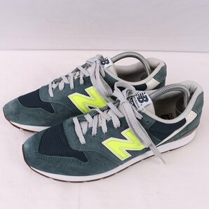 996 ニューバランス 26.5cm/new balance 緑 ダークグリーン 蛍光イエロー 白 ホワイト 中古 古着 スニーカー メンズ スニーカー yy2954の画像1