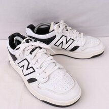 480 ニューバランス 26.5cm/new balance 白 ホワイト 黒 ブラック 中古 古着 スニーカーメンズ スニーカー yy3000_画像6