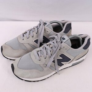 565 ニューバランス 27.0cm/new balance 灰 グレー 紺 ネイビー 白 ホワイト 中古 古着 スニーカー メンズ yy3071