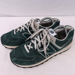 574 ニューバランス 27.0cm/new balance 緑 グリーン 灰 グレー 中古 古着 メンズ スニーカー yy3077