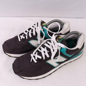 574 ニューバランス 26.0cm/new balance 黒 ブラック 白 ホワイト 緑 グリーン 中古 古着 メンズ スニーカー yy3096