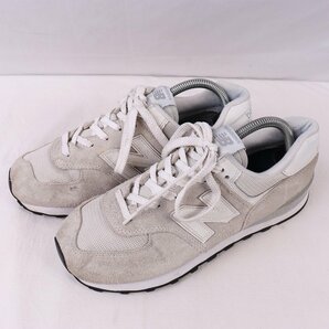 574 ニューバランス 25.5cm/new balance ライトグレー 白 ホワイト 中古 古着 スニーカーメンズ スニーカー yy3119の画像1