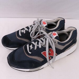 997H ニューバランス 29.0cm/new balance 紺 ネイビー コーラル 灰 グレー 白 ホワイト 中古 古着 スニーカー メンズ yy3131