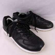 574 ニューバランス 27.0cm/new balance 黒 ブラック 白 ホワイト レザー 中古 古着 メンズ スニーカー yy3140_画像6