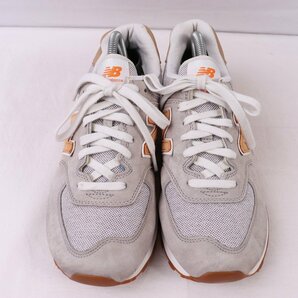 574 ニューバランス 26.5cm/new balance 灰 グレー オレンジ ベージュ オフホワイト 中古 古着 メンズ スニーカー yy3144の画像3