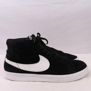 SB ZOOM BLAZER MID 28.0cm/NIKE ズーム ブレザー ミッド ナイキ 古着 中古 黒 ブラック 白 メンズ スニーカーxx8046の画像4