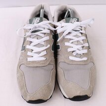 373 ニューバランス 27.0cm/new balance グレー 灰色 モスグリーン 白 中古 古着 スニーカー メンズ yy8894_画像3