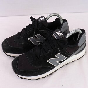 574 ニューバランス 25.0cm/new balance 黒 ブラック グレー 白 中古 古着 スニーカー メンズ レディース yy8929