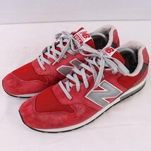 996 ニューバランス 28.0cm/new balance 赤 レッド グレー 白 中古 古着 スニーカー メンズ yy8953_画像1