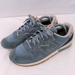 996 ニューバランス 26.5cm/new balance ライトブルー 水色 紺 グレー 中古 古着 スニーカー メンズ yy8967