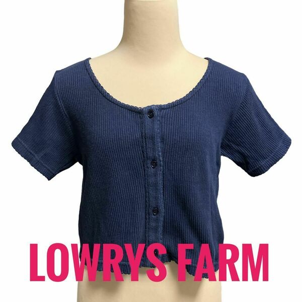 LOWRYS FARM トップス　ボレロ　カーディガン　ネイビー　半袖　ボタン