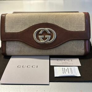 未使用に近い！ グッチ GUCCI 財布 長財布　GGキャンバス コンチネンタル