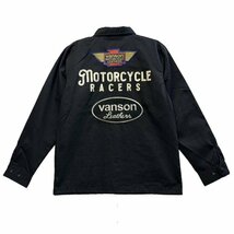 送料0 VANSON バンソン ポリコットン コーチジャケット VANSON MOTORCYCLE CUSTOM COACH JACKET (883V339) XXLサイズ バイカー バイク乗り_画像3