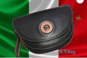 【イタリア製 ビンテージ レザー ショルダー バッグ】 老舗ブランド ア・テストーニ シボ革 BAG 男女兼用 美品