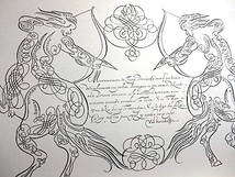 洋書★Pictorial Calligraphy & Scrollwork★カリグラフィアート集 渦巻き・唐草模様★1985年 U.S.A. _画像9