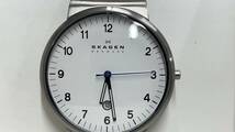 5722 QZ スカーゲン SKAGEN デンマーク 白文字盤 腕時計 稼働 中古箱付き_画像2