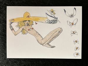 【宇野亜喜良の大判Postcard】≪「子どもの本の海で泳いで」挿絵≫