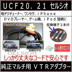 ＶＴＲ入力アダプター 21セルシオ iPod ＤＶＤ 接続 ＵＣＦ２０ 外部機器取付 純正マルチ ビデオコード 長さ１５０ｃｍ ●