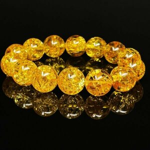 [ woman also popular . on sale!] Kirakira . staggering citrine crack bracele large grain 14 millimeter . stylish. 11 month. birthstone gift 