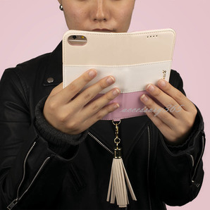 iPhone SE ケース 手帳型 iPhone8 ケース iPhone7 iPhone6s iPhone6 ミラー付き 鏡付き ストラップ付 ピンク 桃 かわいい おしゃれ 人気 安の画像8