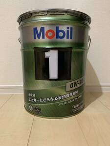 新品未使用　Mobil モービルワン ペール缶 エンジンオイル 0w-30 全化学合成オイル