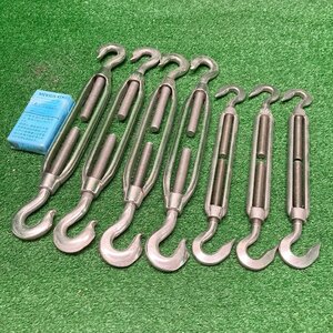 ya.h858 made of stainless steel Turn buckle hook × hook total length approximately 32cm,40cm screw diameter : approximately 12mm,14mm *7 pcs set 