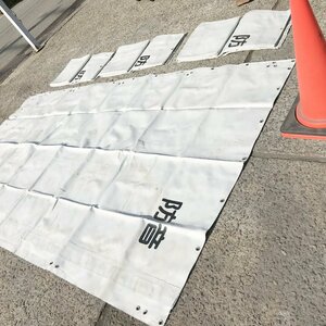 扇梯.b901 ★4枚 防音シート 1.8m×3.4m ■ グレー 灰色 厚手 / 本縫い / ハトメあり / 建築 工事 足場 養生 防風 防塵 遮音