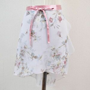 極美品 ☆ Trienawear　プリント巻きスカート　ライトピンク花柄　M