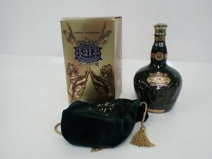 【未開栓・古酒】ROYAL SALUTE BLENDED 21年 ロイヤルサルート スコッチウイスキー グリーンボトル 1000ml/1L 40％ 箱付 △ 6D748-4