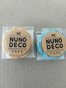 新品未使用☆NUNODECO布デコテープお名前テープアイロン接着入園準備ネームハート柄水色黄色