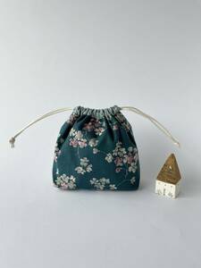  pouch type pouch * small * back in back also * flower ornamental hairpin ( French blue gray )