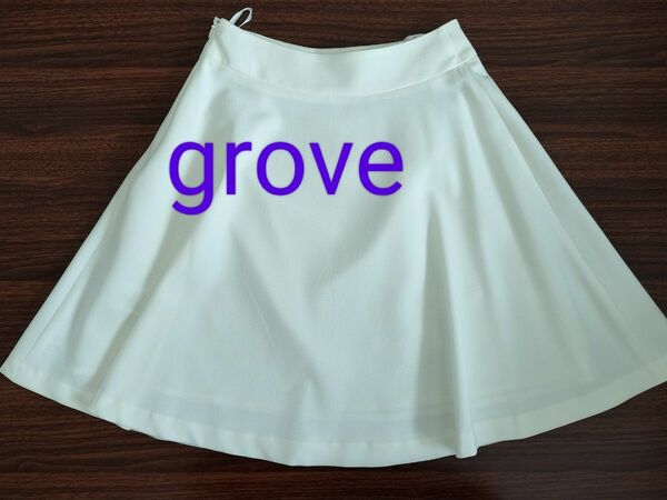 grove　フレアスカート　白　 春夏用　サイズ : S