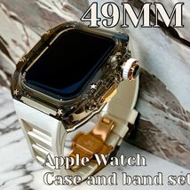 ★アップルウォッチバンド ラバーベルト カバー　Apple Watch スモーク ケース 49mm ウルトラ(ultra ultra2)用　０12_画像1