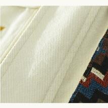 メンズ ジャケット デニムジャケット ジージャン Gジャン ジャンパー ヴィンテージ カーゴジャケット 刺繍 ブルゾン 杏色 M~3XL_画像4